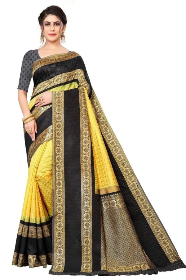 Women’s Soft Lichi Silk Jacquard Work Saree with Rich Pallu & Blouse | Traditional Ethnic Wear Saree