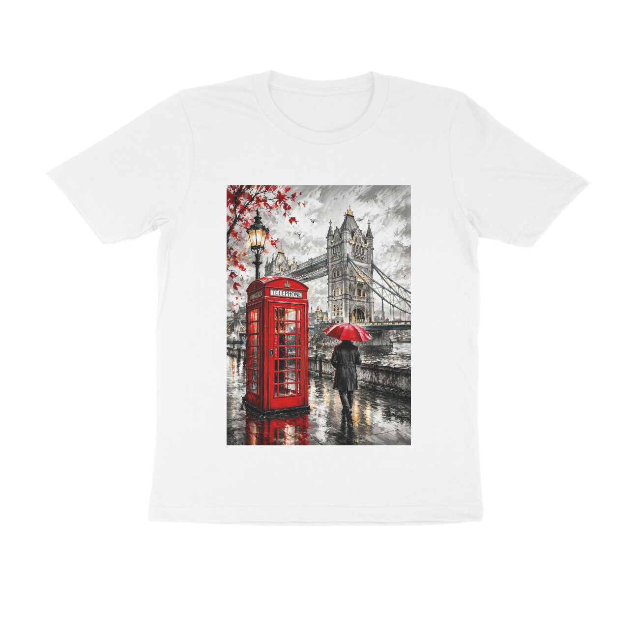 Men's Printed Multicolour Half Sleeve Round Neck T-Shirt Design by SHM