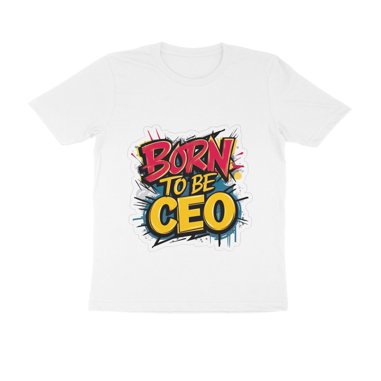 Men's Printed Multicolour Round Neck Tshirt by SHM