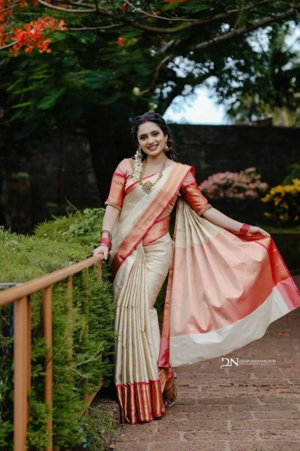 Women's Soft Lichi Silk Jacquard Woven Saree | Festive, Wedding & Party Wear | Unstitched Blouse Piece