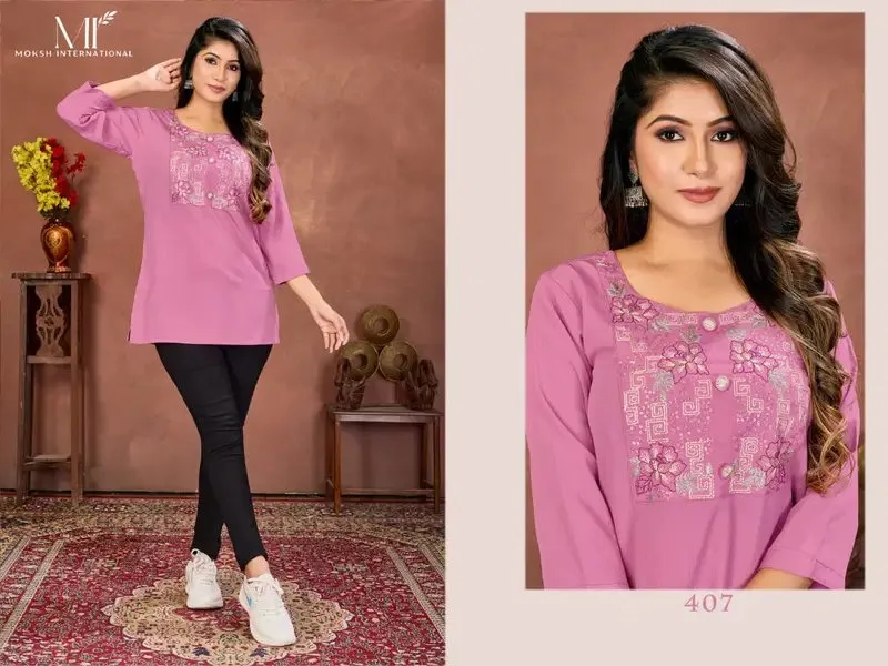 New Arrival Pink Embroidered Kurti for Women | Soft Cotton Daily Wear Kurti | Trendy Short Kurti