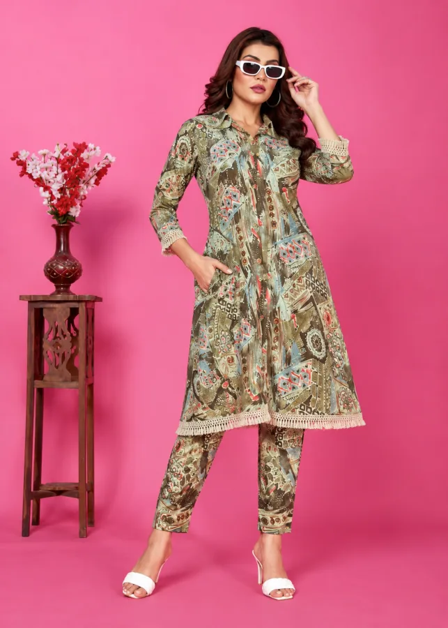 Premium Rayon Printed Co-Ord Set for Women | Stylish Designer Shirt & Pant Set | Casual, Office & Festival Wear