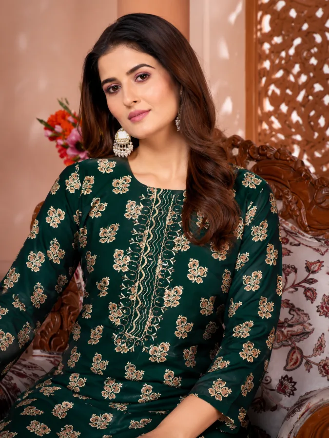 Premium Royal Silk Handwork Kurti Pant Set for Women | Designer Festive & Party Wear Ethnic Suit