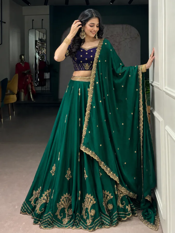 Rangoli Silk Thread Embroidered Lehenga Choli | Designer Wedding & Party Wear Lehenga Set